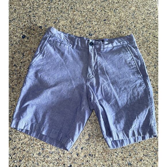 NORDSTROM Men’s Slim Fit Flat Front Shorts Blue Size 29 W Cotton c04 - Picture 1 of 4